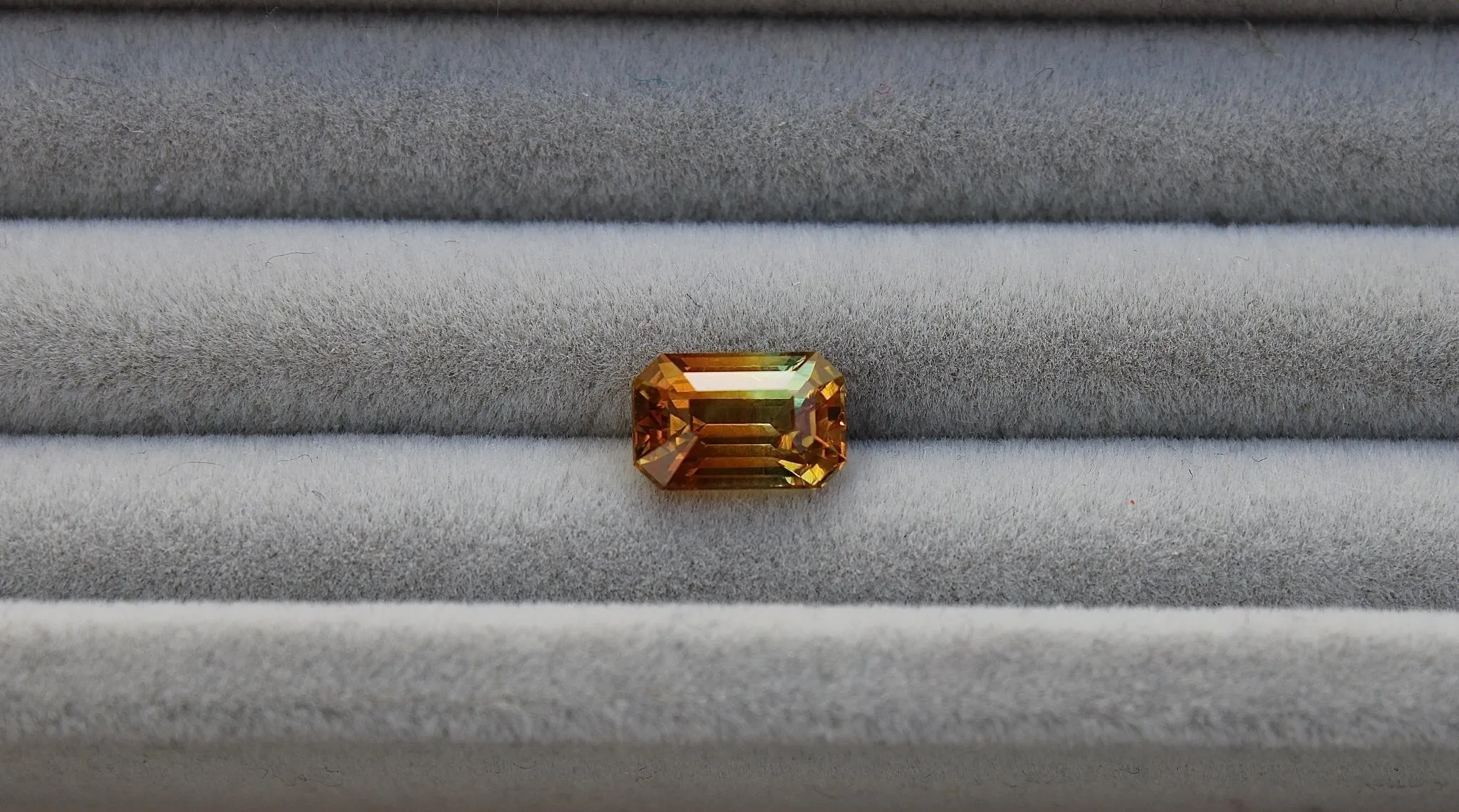 2.06ct Emerald Cut Yellow Parti Sapphire