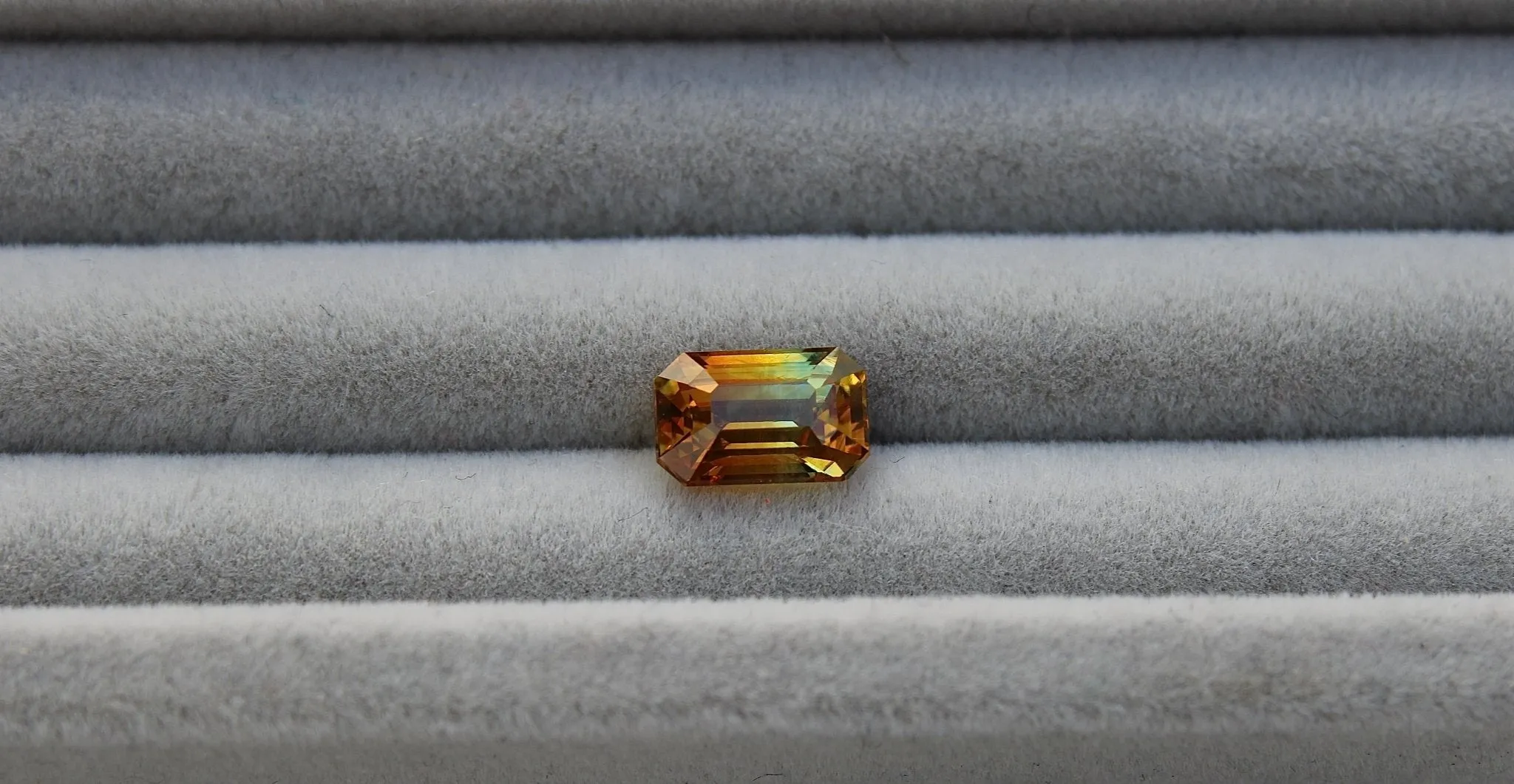 2.06ct Emerald Cut Yellow Parti Sapphire