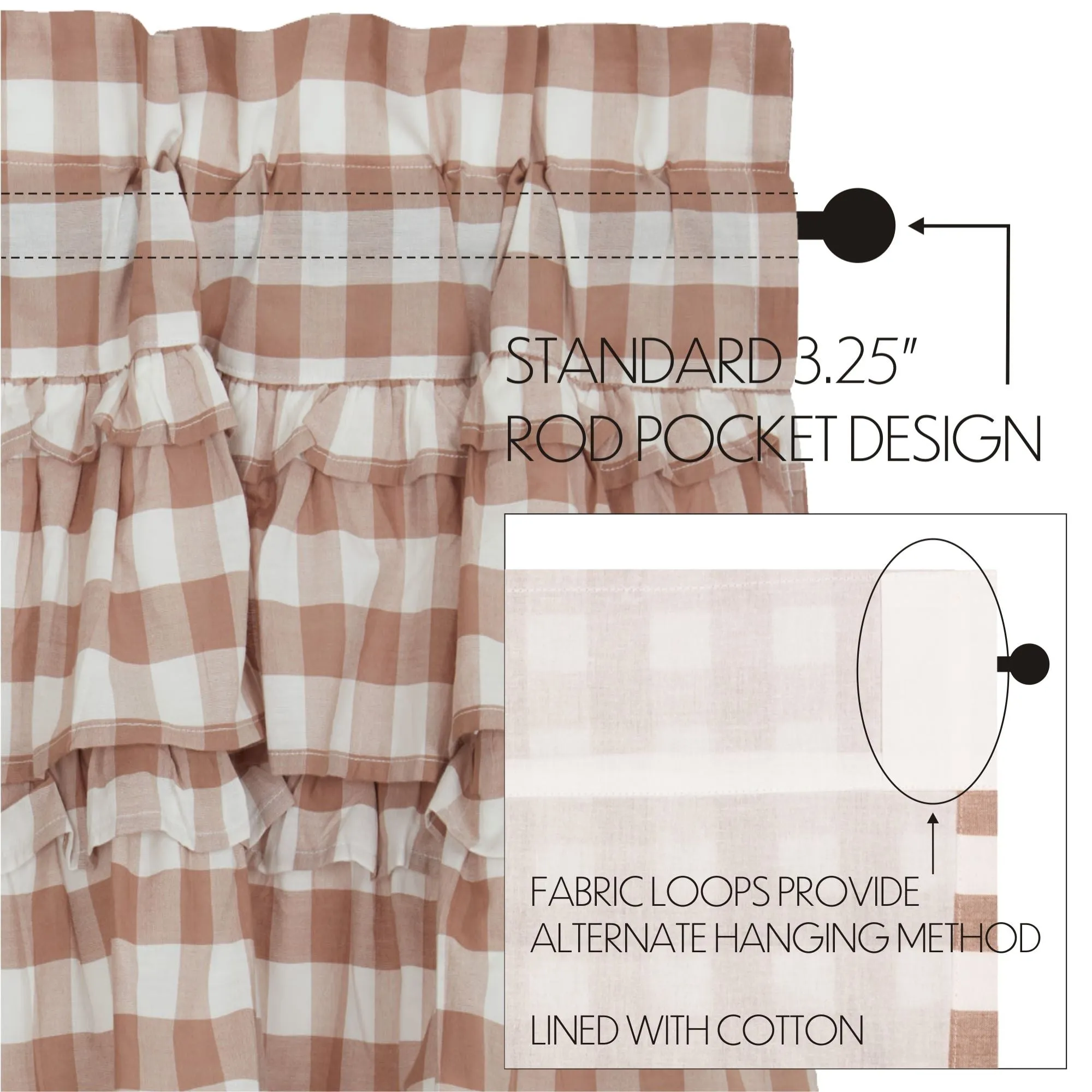Annie Buffalo Check Ruffled Swag Set of 2