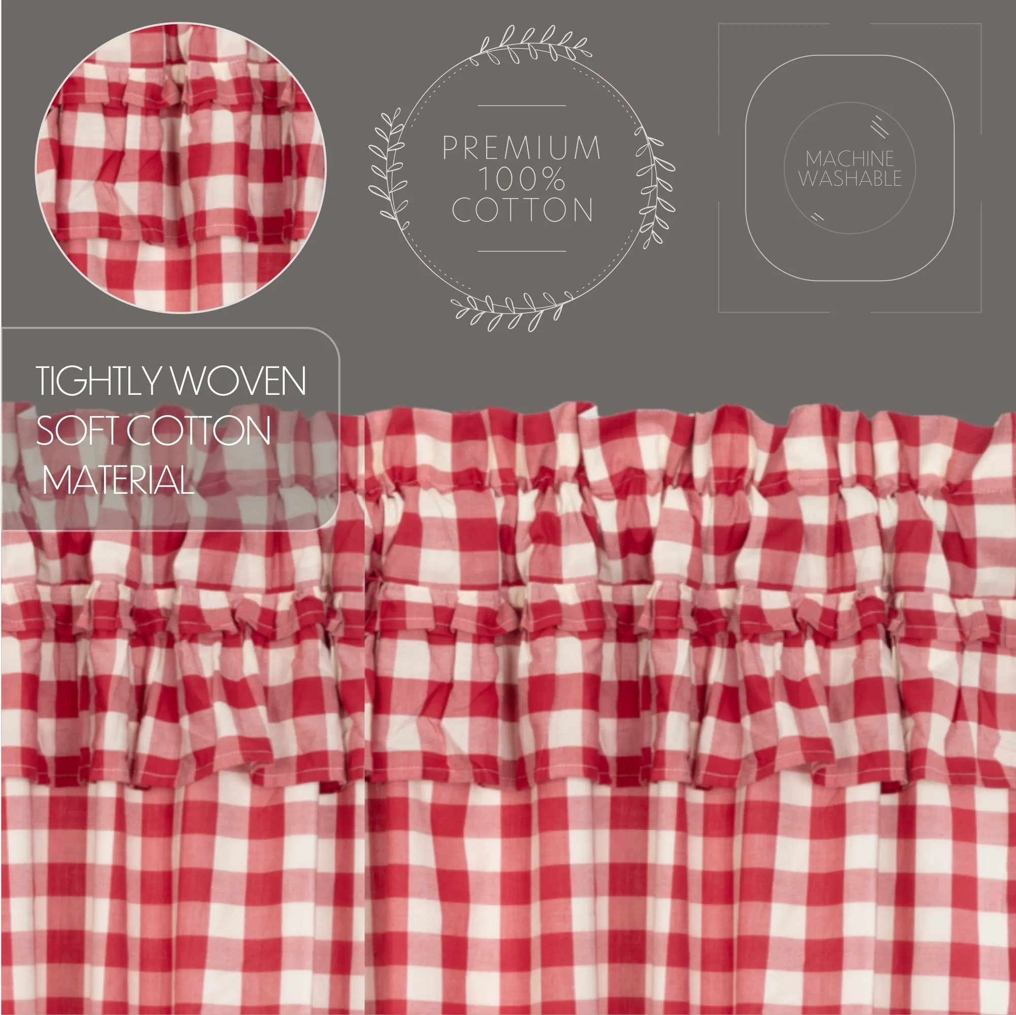Annie Buffalo Check Ruffled Swag Set of 2