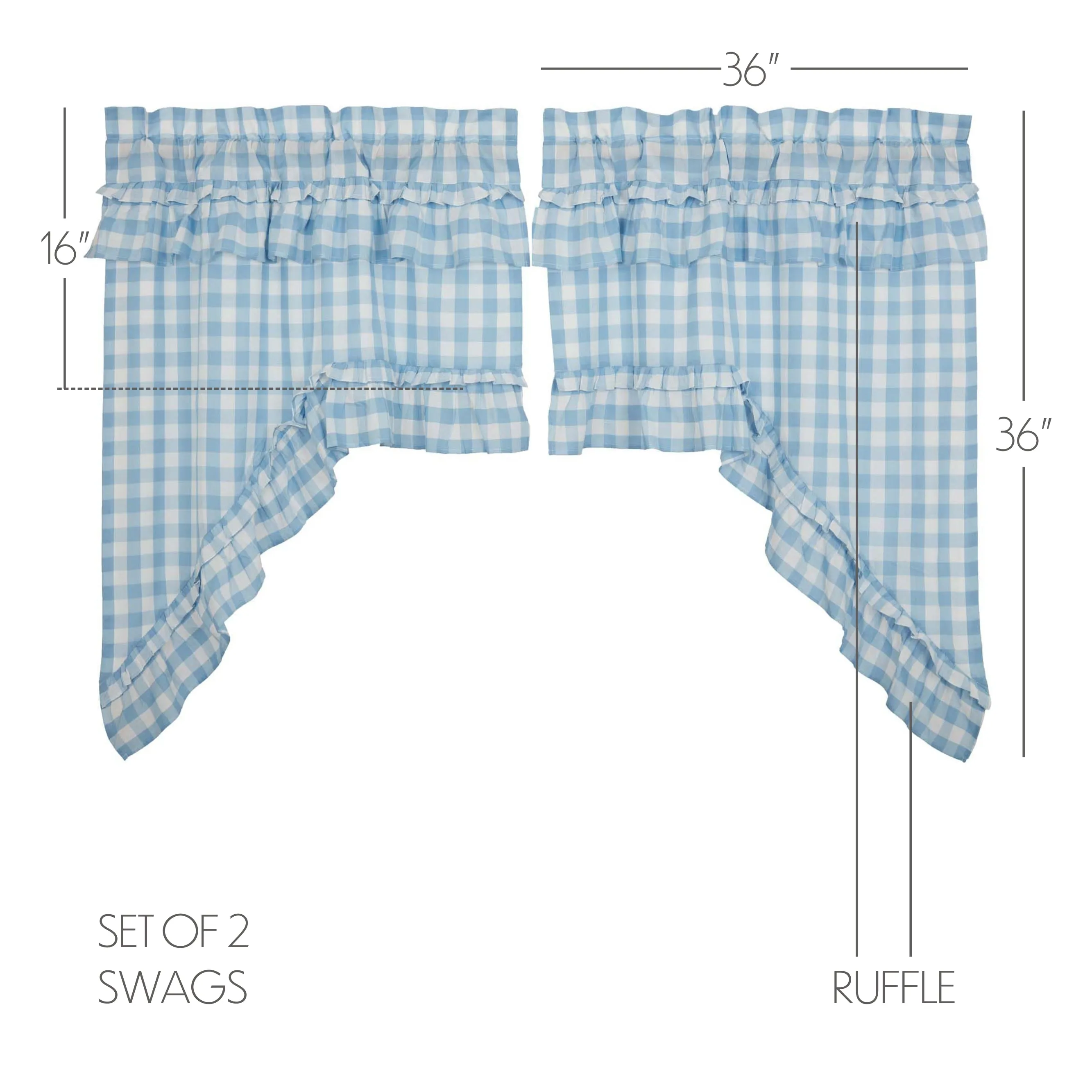 Annie Buffalo Check Ruffled Swag Set of 2