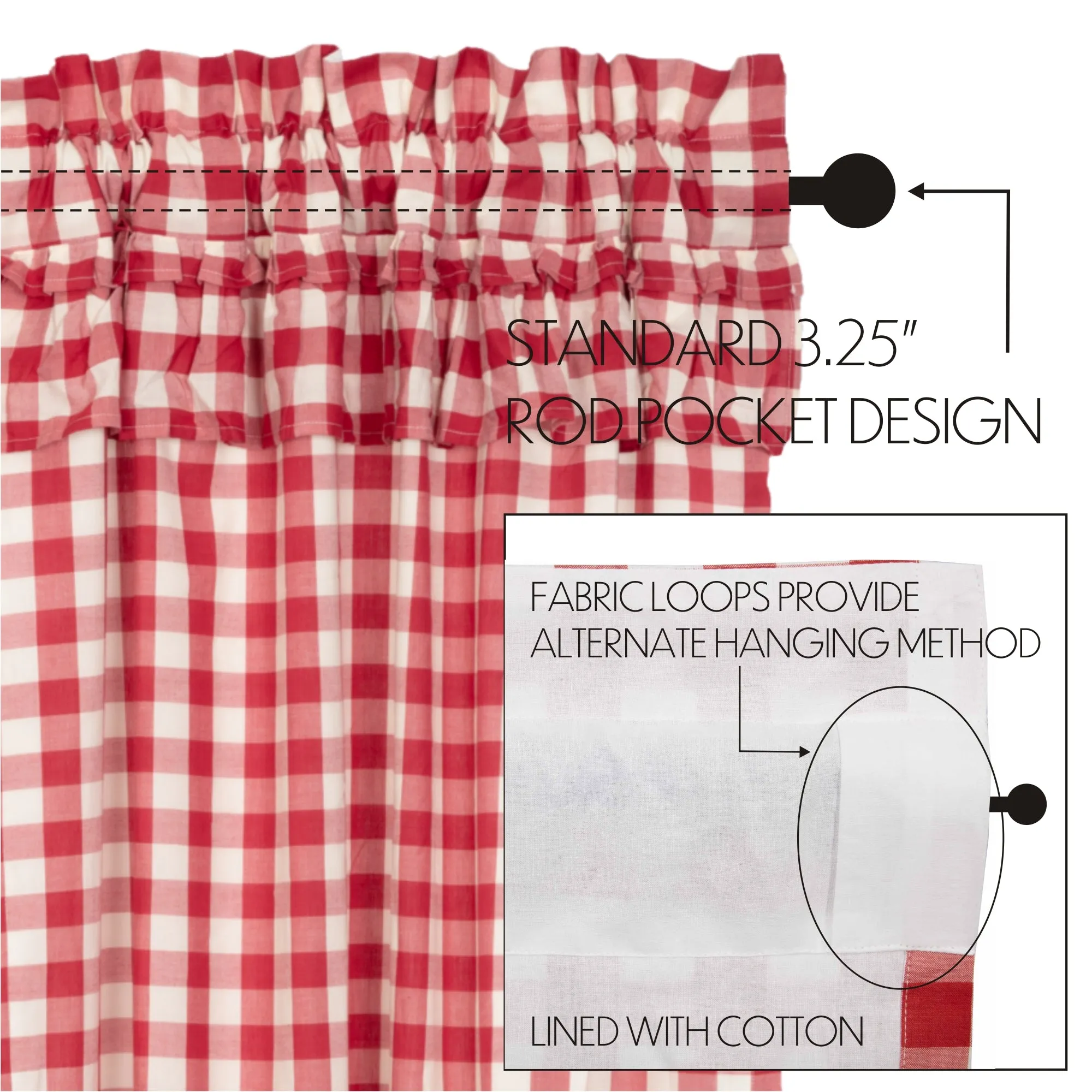 Annie Buffalo Check Ruffled Swag Set of 2