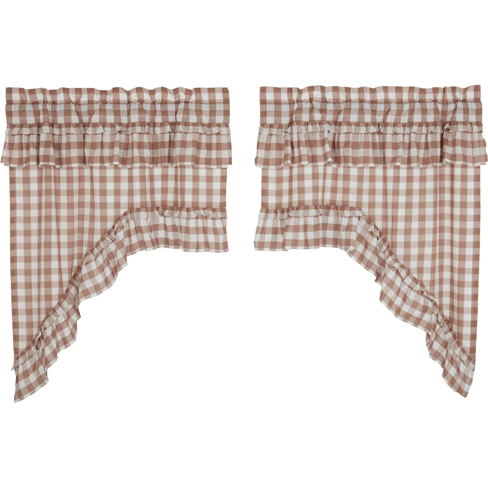 Annie Buffalo Check Ruffled Swag Set of 2