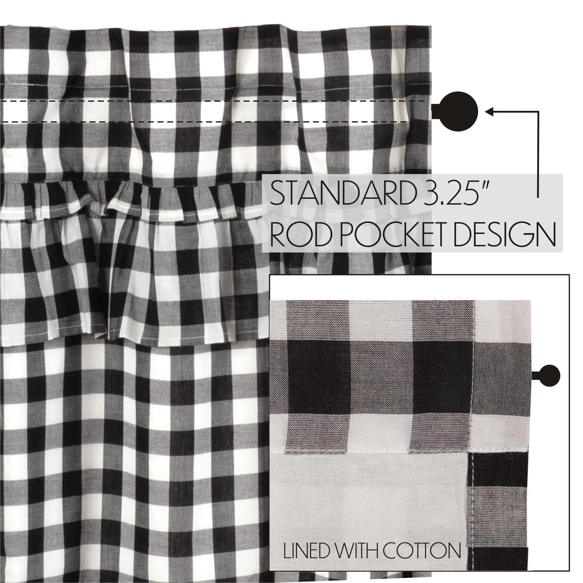 Annie Buffalo Check Ruffled Swag Set of 2