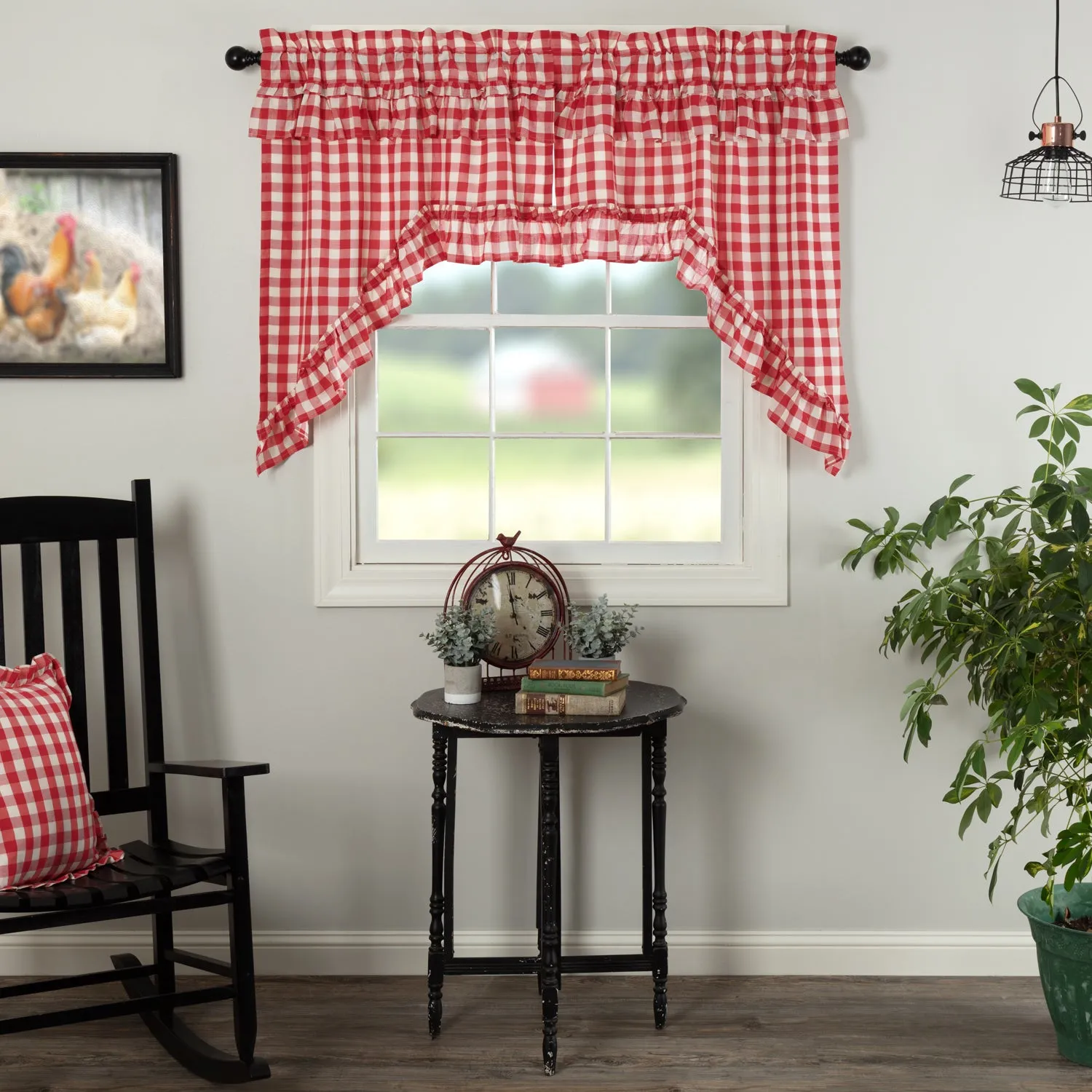 Annie Buffalo Check Ruffled Swag Set of 2