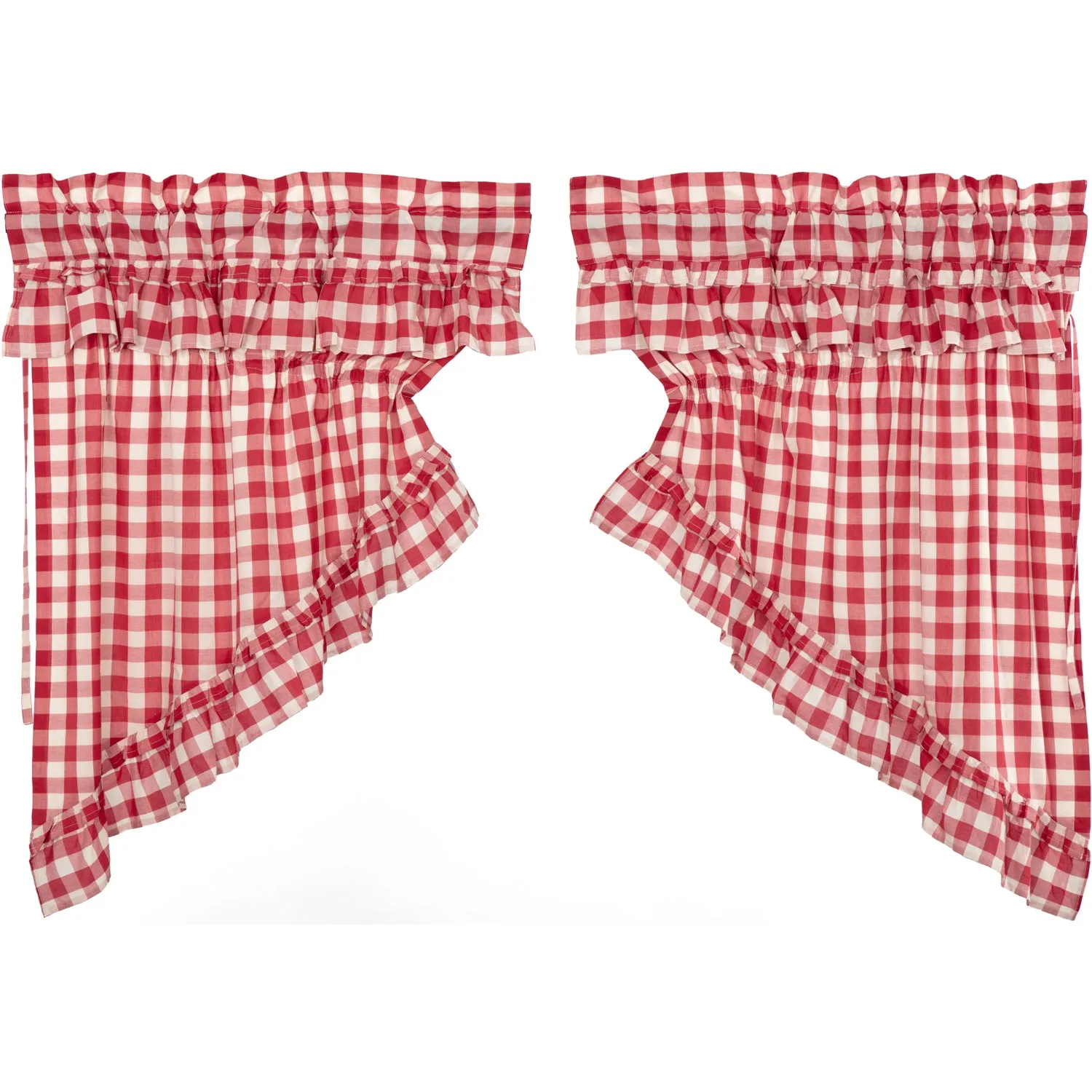 Annie Buffalo Check Ruffled Swag Set of 2