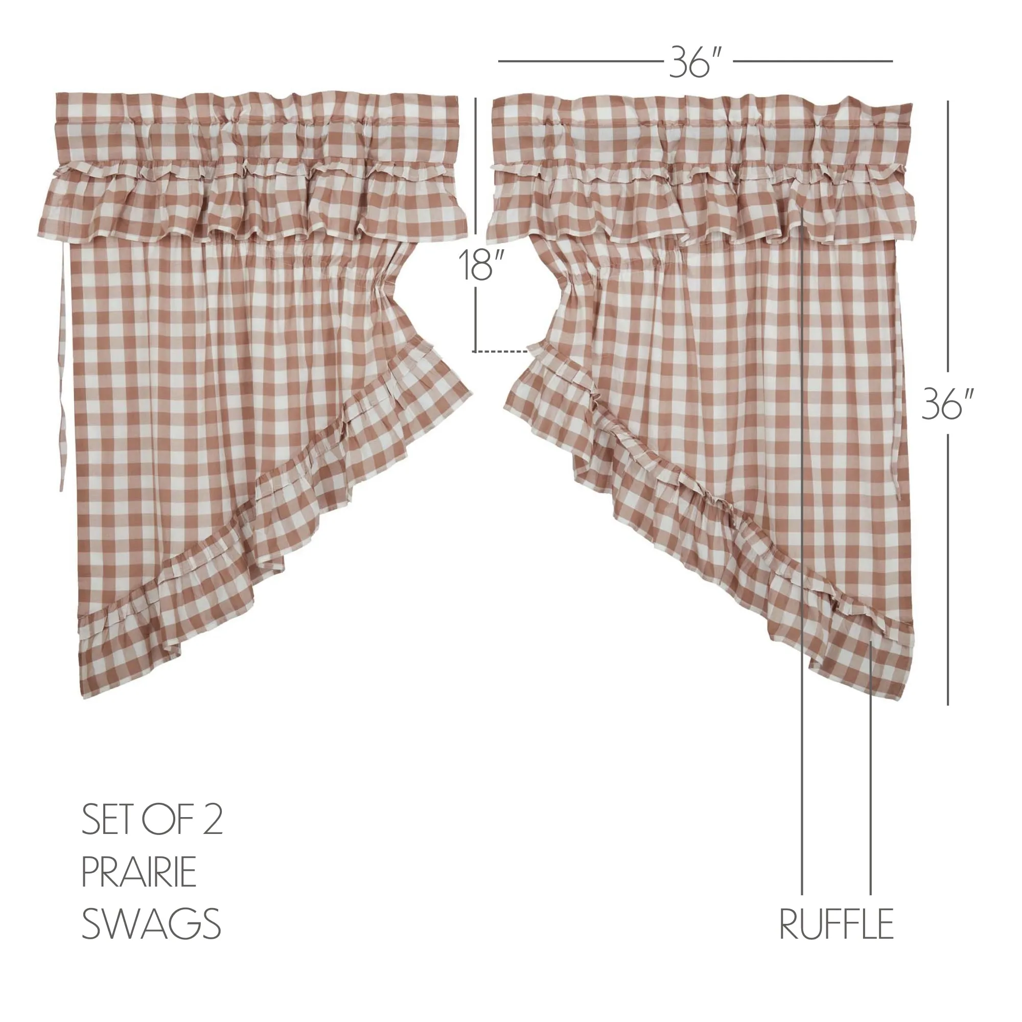 Annie Buffalo Check Ruffled Swag Set of 2
