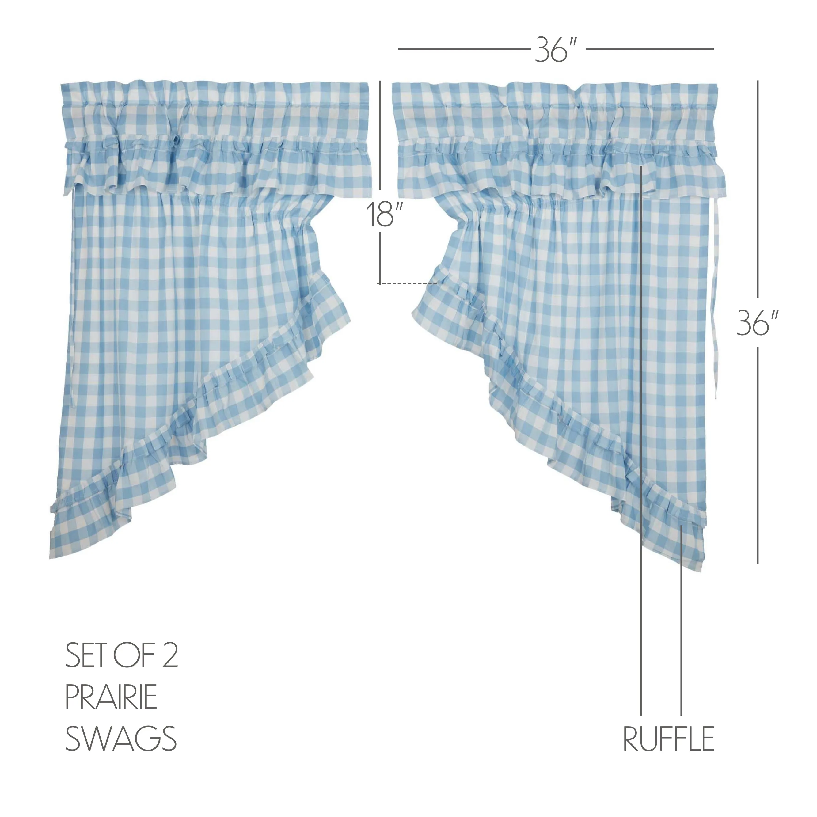 Annie Buffalo Check Ruffled Swag Set of 2