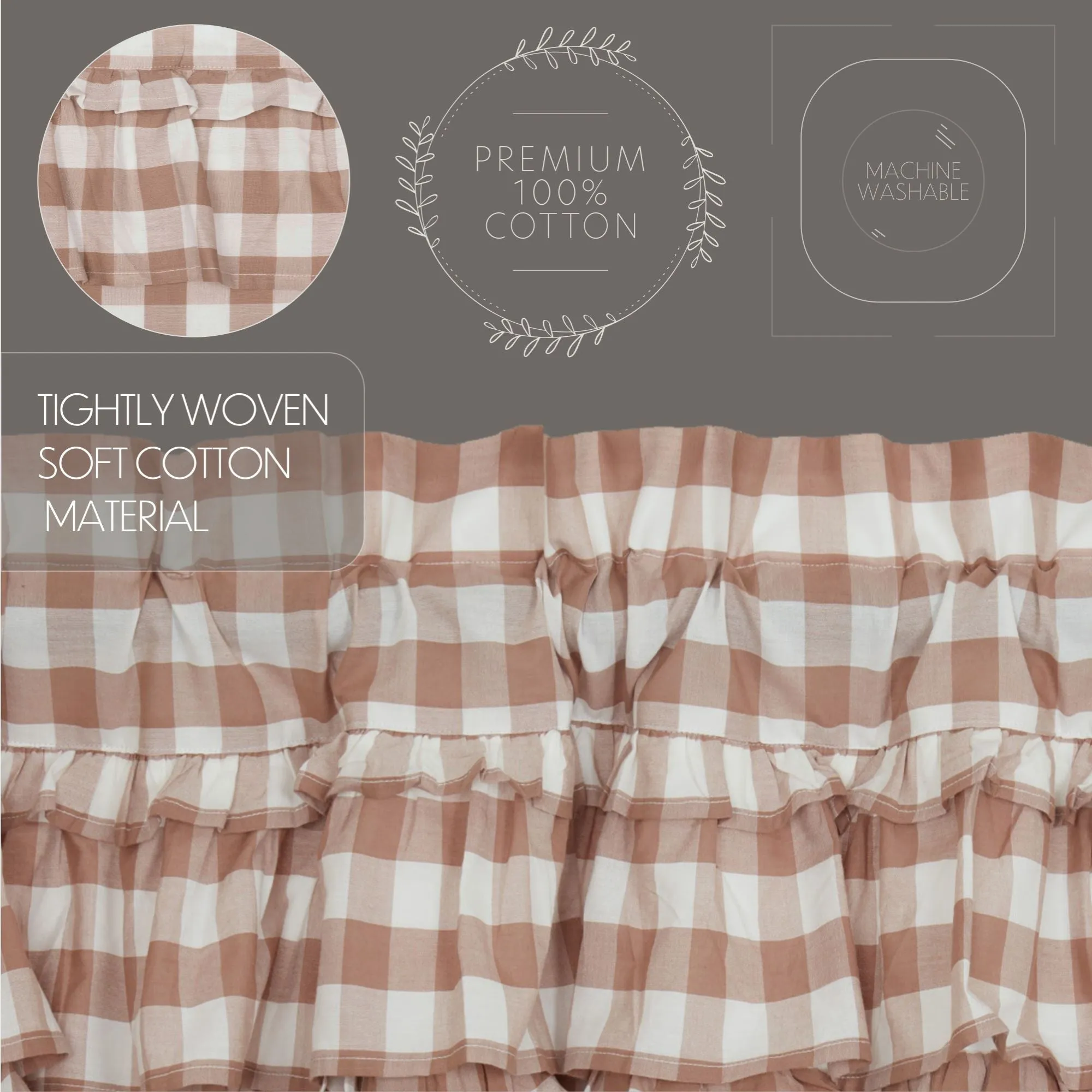 Annie Buffalo Check Ruffled Swag Set of 2