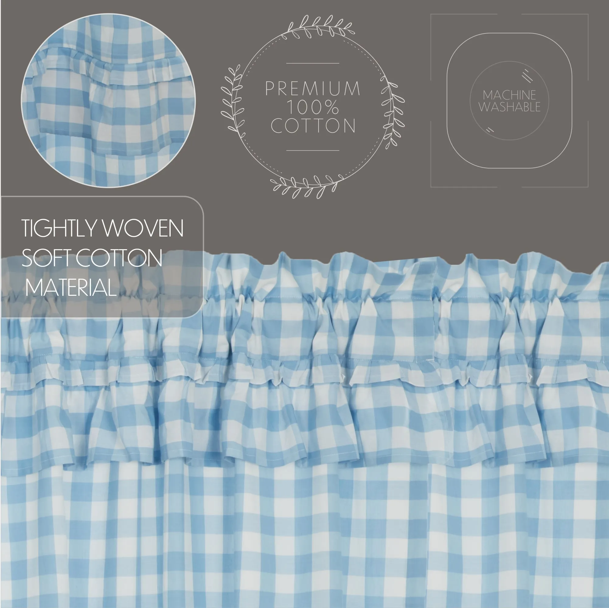 Annie Buffalo Check Ruffled Swag Set of 2
