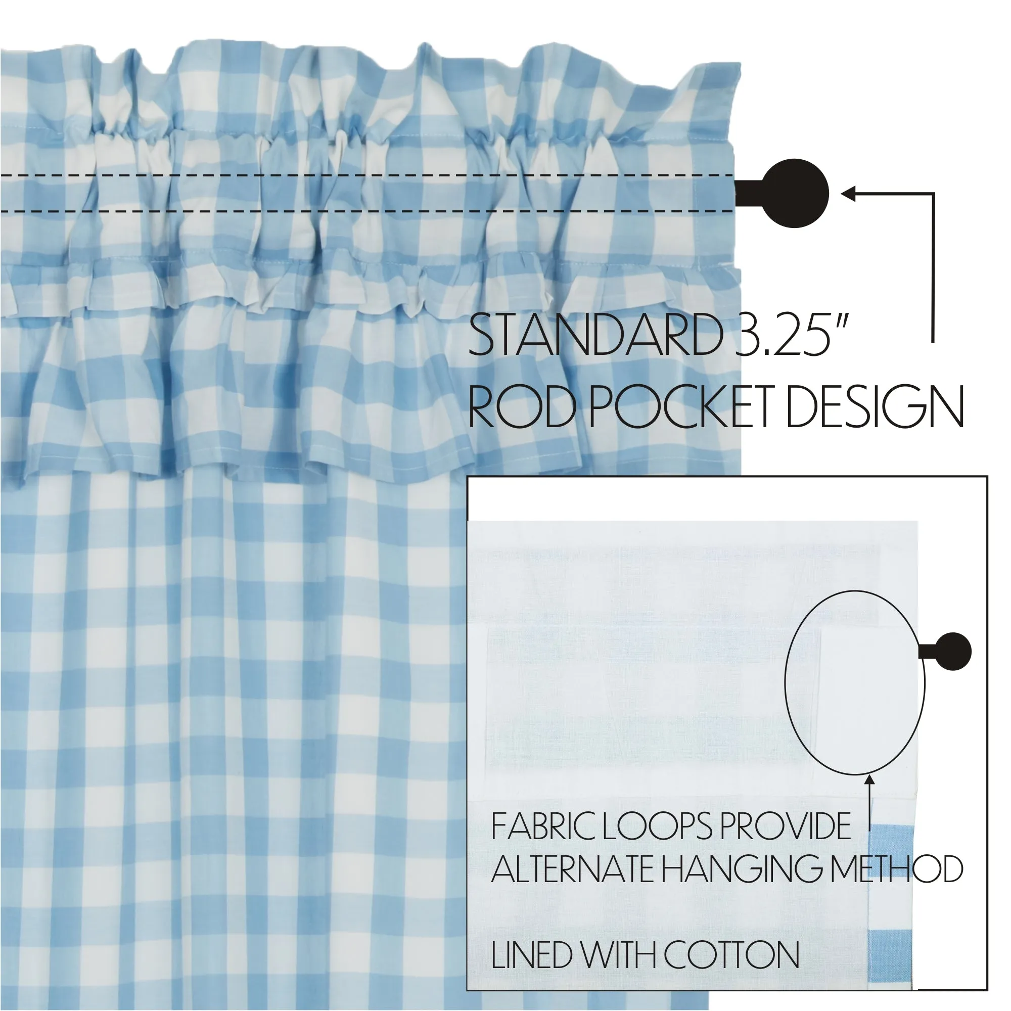 Annie Buffalo Check Ruffled Swag Set of 2