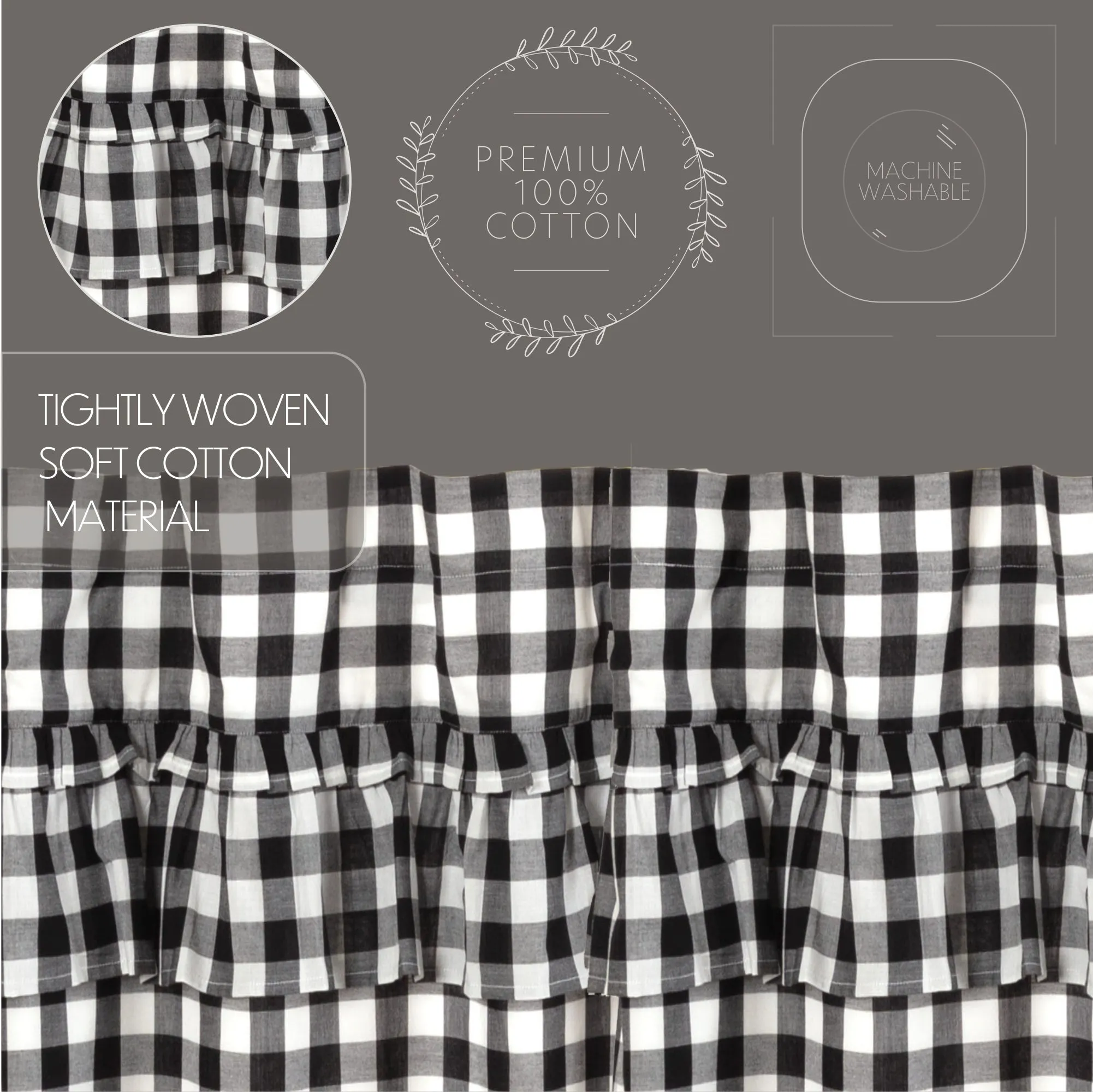 Annie Buffalo Check Ruffled Swag Set of 2