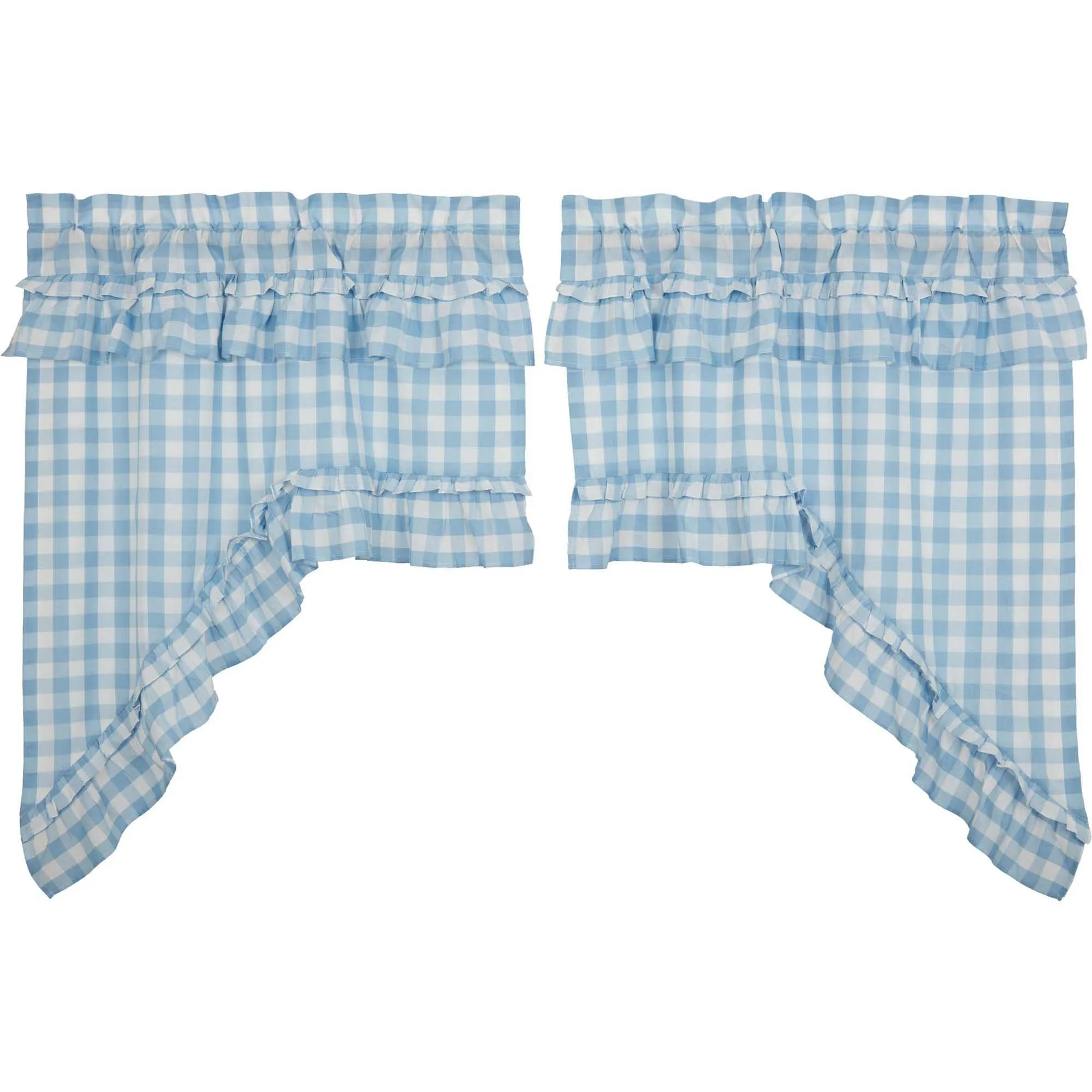 Annie Buffalo Check Ruffled Swag Set of 2
