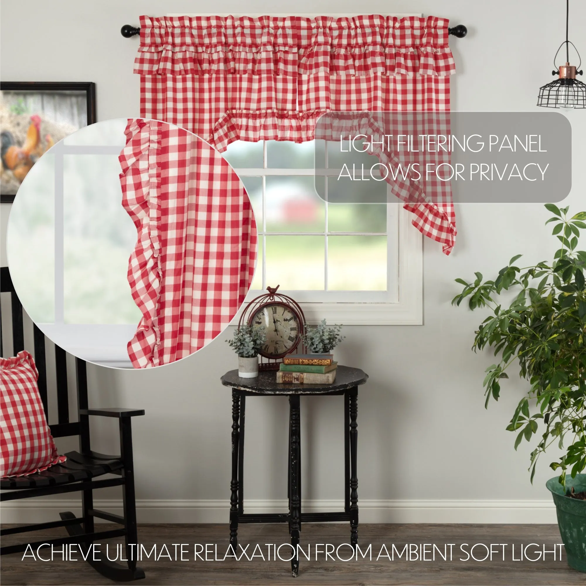 Annie Buffalo Check Ruffled Swag Set of 2