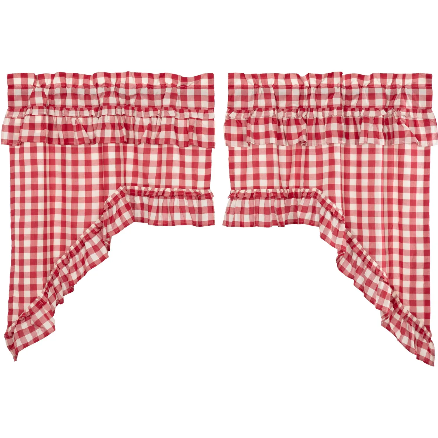 Annie Buffalo Check Ruffled Swag Set of 2