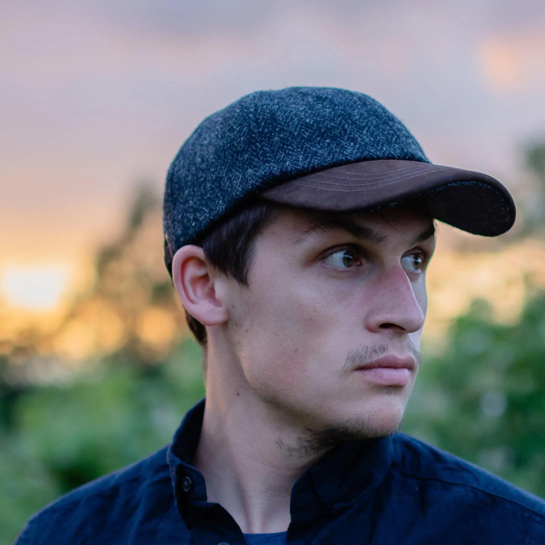 The Munro - Baseball Cap - Harris Tweed and Nubuck Leather
